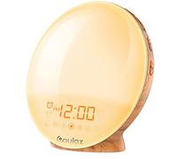 COULAX Despertador con luz, Despertador, luz Diurna, Amanecer, Puesta de Sol, simulación de la Calidad del sueño, con Dos alarmas, Radio FM para Adultos y niños