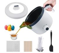 Couleeur Fundidor de Cera para Velas, Incluye Pico Vertedor, Fundidor de Cera Eléctrico de 1.8 L, Kit de Mecha, Adhesivos para Mecha, Centrador y Cuchara. Kit para Hacer Velas DIY para Principiantes.