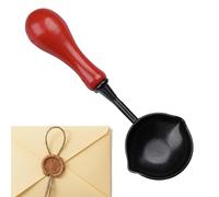 Counate de sello de cera - Doble para diseño, cuchara de pintura de fuego anti-loca con mango de madera | para letras de sellado, fabricación y sellos de jo