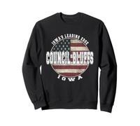 Council Bluffs Iowa, Bandera Americana Vintage Sudadera