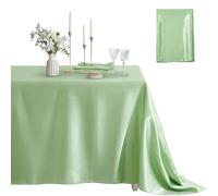 Counfeisly Paquete de 1 Mantel Rectangular Resistente a Las Manchas, sin Arrugas, Suave y Sedoso, manteles de satén para Comedor, Uso en Interiores y Exteriores, 60 x 120 Pulgadas, Verde Salvia