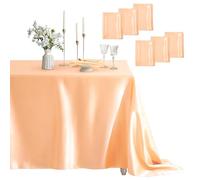 Counfeisly Paquete de 6 manteles de satén rectangulares suaves y sedosos, manteles de comedor de satén para decoración de mesa de banquete de boda, comedor, uso interior y exterior, 60 x 120 pulgadas