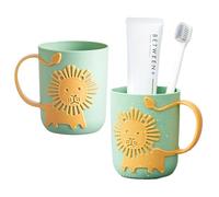 Counius 2 Piezas Vaso para Cepillo de Dientes Infantil Taza Plástico,Duradero Porta Cepillo de Dientes Infantil Portacepillos de Dientes para Cepillo y Pasta de Dientes para Hogar,Viajes