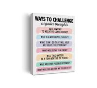 Counselor Office Decor Canvas Painting Mental Health Wall Art Challenging Negative Thoughts Cognitive Behavioral Therapy Art for Therapist Office(Unframed,08x12inch(20x30cm))