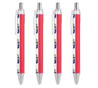 Count Henri of Chambord - Bolígrafo con diseño de bandera de Francia con diseño de bandera de Francia, retráctil, negro, punta fina, 0,5 mm, 4 unidades, como en la imagen 3