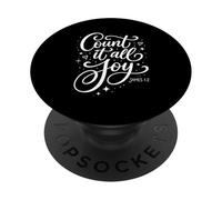 Count It All Joy James 1:2 Fe Cristiana Oración Religión PopSockets PopGrip Adhesivo
