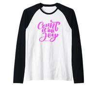 Count It All Joy Versículo de la Biblia Santiago Escritura Mujeres Hombres Dios Camiseta Manga Raglan