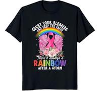 Count Your Blessing and Keep The Faith Cancer Awareness There's Always A Rainbow After A Storm Custom Gift T-Tshirts Camisetas y Tops, Long Sleeve, SweatTshirts Camisetas y Tops, Hoodies(Medium)
