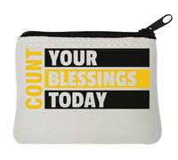 Count Your Blessings Today Stay Positive - Monedero motivacional de neopreno, 10 x 11 cm, color blanco, White, Talla única