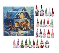 Countdown Calendar, Gnome Figures Countdowns Set, 24-Day Holiday Ornament Planner with Daily Surprises, Festive Wall Display for Adults Teens Family Men Classroom Wedding for Christmas 8.27x1.77in