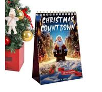 Countdown Christmas, Countdown Sign, 3.94x6.3in Size 100-Day Desk Decoration, Seasonal Tabletop Decor for Halloween Easter Valentines Thanksgiving Celebration, Red Green