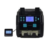 Counterfeit Detector Machine Fake Money Discriminator 2 Pocket Value Counter And Sorter Mixed Denomination Counting(Nero)