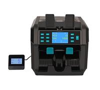 Counterfeit Detector Machine Fake Money Discriminator 2 Pocket Value Counter And Sorter Mixed Denomination Counting Alta velocidad(Grey)