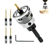 Countersink Bit with Depth Stop - Collar 4-Flute Alloy Tools 4-Piece Wood | 4-Piece Wood Screw Hole Drill Bit for Wood Plywood MDF Furniture | Cabinet Table Chair Home Aaprtment Countersink Bit with