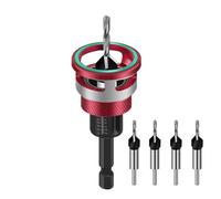 Countersink Drill Bit - 4pcs Countersink Bits With Adjustable Depth Stop | Adjustable Drill Bit Set For Woodworking, Aluminum Alloy Gold Blue 2-flute Carpentry Bits For Furniture