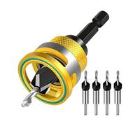 Countersink Drill Bit, Aluminum Alloy Adjustable Socket Chuck Tool - Counter Sink Drill Bits Sets - For Electric Automotive Construction Security Home Cabinet Furniture