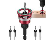 Countersink Drill Bit, Quick Adjustable Part, 4 piezas Carpentry Accessory, Woodworking Boring Lead, Furniture Cabinet Component, Drilling Attachment for Wood Outdoor Indoor Woodworker