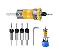Countersink Drill Bit Set Seven Piece Adjustable Depth Stop Wood Tool