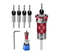 Countersink Drill Bit Set Seven Piece Adjustable Depth Stop Wood Tool