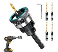 Countersink Drill Bit Set with - Wrench Depth Stop Collar Woodworking Tools | 4-Piece Wood Screw Hole Drill Bit for Wood Plywood MDF Furniture | Cabinet Table Chair Home Aaprtment Countersink Drill Bit