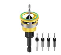 Countersink Drill Bits For Woodworking | 4 Pieces Two-Flute Portable Adjustable Tool | Counter Sink Bit | Carpentry Drilling Wood Furniture Cabinet Outdoor Indoor