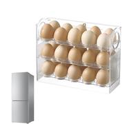 Countertop Egg Holder, Egg Organizer for Kitchen, Home Kitchen Egg Organizer, Refrigerator Egg Holder with 3 Layers, Flippable Egg Organizer for Efficient Storage and Easy Access