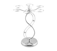 Countertop Wine Glass Holder - 10.24x10.24x13.39 Inches Metal Glasses Rack for Drying, 6 Hooks Display with Durable Design, Bar Glass Organizer for Elegant Kitchen, Home or Commercial Use