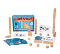 Counting Blocks, Wooden Number, Cognitive Development Stacking Blocks Creative Play Early Learning Portable Set Sensory Experience, Board Games for Friends, Family, Develop Hand-Eye Coordination