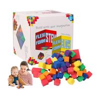 Counting Cubes For Kids Math - EVA Lightweight 8x8cm | Stacking Blocks Learning Toy, Math Counting Educational Cubes | Classroom Teaching Aid For Kindergarten Nursery Home School Children 3+ Use
