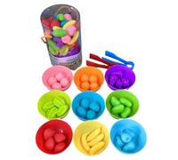Counting Fruits Matching Toy, Soft Toddler Learning Set, Preschool Cognition Activity, Color Recognition Game, Hand-Eye Coordination Aid, for Boys, Girls, Kids Age 3+, 6.69x3.54x3.54 Inches