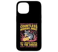 Countless Horrors Await Vintage Japanese Rat Meme Eat Cheese Carcasa para iPhone 15