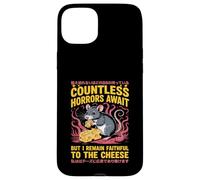 Countless Horrors Await Vintage Japanese Rat Meme Eat Cheese Carcasa para iPhone 15 Plus