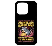 Countless Horrors Await Vintage Japanese Rat Meme Eat Cheese Carcasa para iPhone 15 Pro