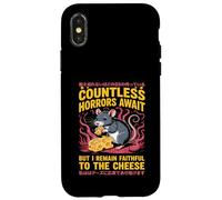 Countless Horrors Await Vintage Japanese Rat Meme Eat Cheese Carcasa para iPhone X/XS