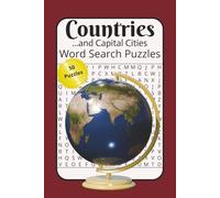Countries and Capital Cities Word Search Puzzles: 50 World Geography Puzzles - Learn and Explore Nations, Capitals, and Landmarks Across 100 Pages of ... inches, Gift, Stocking Stuffer, relaxation...