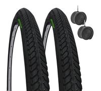 Country - 2 Cubiertas Neumáticos Negros + 2 Cámaras de Aire para Bicicleta City Bike Trekking 700 x 35 28 1 5/8 3/8 (37-622) 700 x 35C