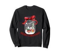 Country Christmas Mason Jar Snowglobe, Cinta roja, Vacaciones Sudadera