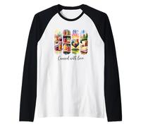 Country Farm Fresh Pantry Gallo Sol de la mañana Camiseta Manga Raglan