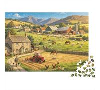 Country Farm Puzzle 1000 Piezas Papel Reciclable Rural Pasture Adult Puzzles Accesorios para Juegos de Fiesta Desarrolla Boy & Girl‘s Inteligencia Educativo 52x38cm/1000piezas