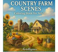 Country Farm Scenes: Relaxing Farmhouse and Countryside Coloring Book for Adults: 50+ Cozy Country Life Pages Featuring Barns, Gardens, and Peaceful Farm Views