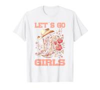 Country Girls Rodeo Mujer Cowboy Sombrero Niños Lets Go Girls Meme Camiseta gráfica económica, Hombre, Blanco, L