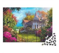 Country House Puzzles 1000 Piezas Reciclado Flower Garden Personas Mayores Puzzles Accesorios para Juego de Fiesta Excelente Idea de Regalo para Family and Friends Birthdays 70x50cm/1000pcs
