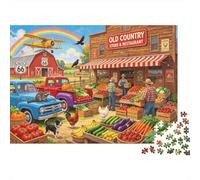 Country Market Puzzle for Adultos 1000 Piezas Papel reciclable Farm Fresh Puzzles Juego Educativo Challenge Ideal for Family and Friends Regalos 70x50cm/1000pcs