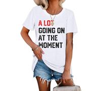 Country Music A Lot Going On at The Moment - Camiseta para Mujer, Letras gráficas, música, Vacaciones, Camiseta, Rojo -, XX-Large