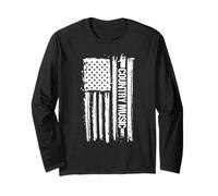 Country Music American Flag Deep South Musical Gift Manga Larga
