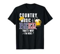 Country Music and Beer That's Why I'm Here Funny Beer Lover Camiseta