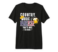 Country Music and Beer That's Why I'm Here Funny Beer Lover Camiseta Premium