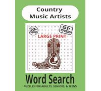 Country Music Artists Word Search Puzzle Book: Word Searches with Easy to read Print about Country Music Artists Search, (8.5 X 11 Inches) 110 pages | ... and Free time: Large Print Puzzle Book