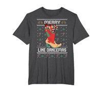 Country Music Girl Line Dance Suéter Feo de Navidad Camiseta, Hombre Tallas Grandes, Jaspeado Oscuro, 6X Alto