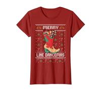 Country Music Girl Line Dance Suéter Feo de Navidad Camiseta, Mujer, Arándano, L